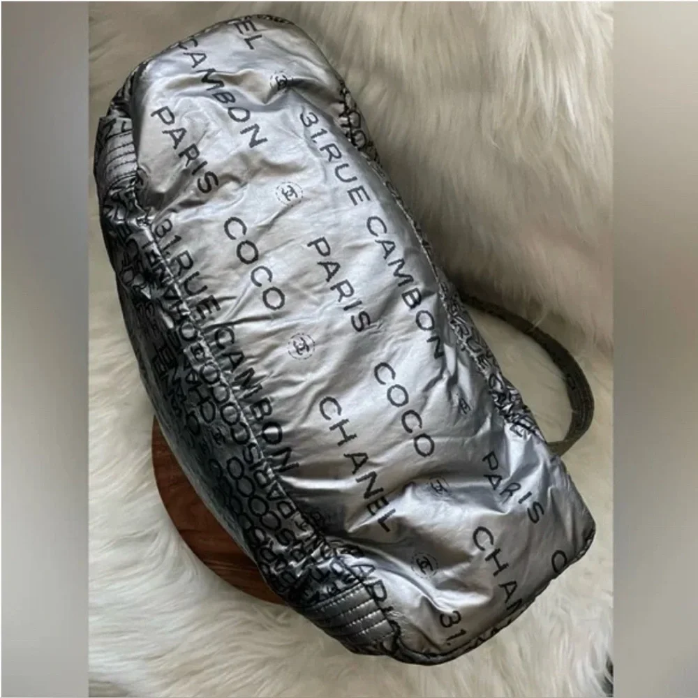 CHANEL Rue Cambon Silver/Black Bowler Bag (12580801) w/COA 🖤Host Pick🖤